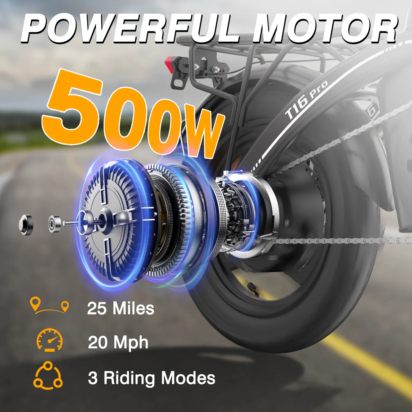 Bodywel Folding Electric Bike 500W UL CE 36V 13Ah Brakes
