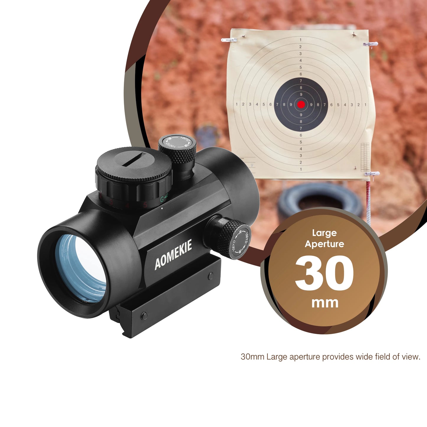 AOMEKIE Red Dot Reflex Sight 1x30mm With 22mm/11mm Rail