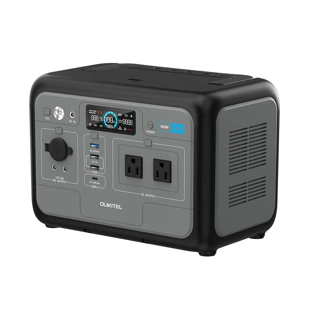 OUKITEL P800E Portable Power Station 800W Solar Generator 512Wh LiFePO4