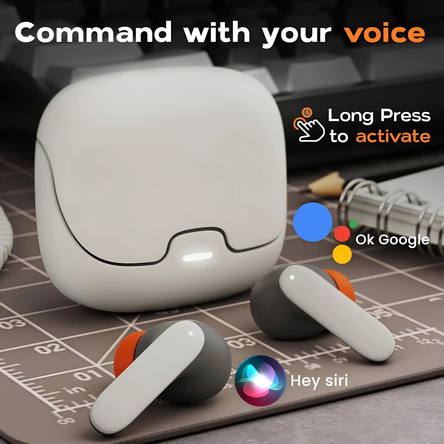Jogrytece BT 5.4 TWS Earbuds Low Latency Game Mode