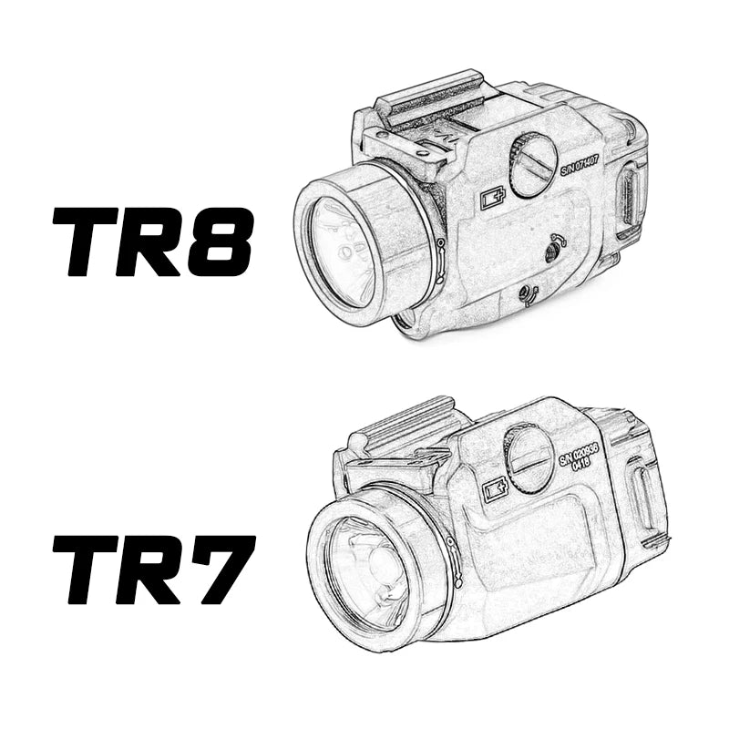 TR1/TR7/TR8 Weapon Light 1000 Lumen LED Rail Mount