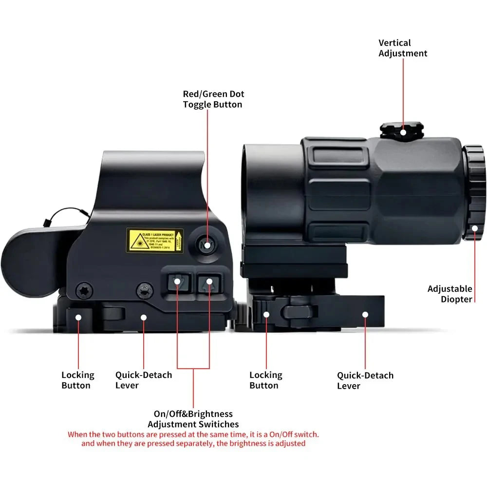 Nabila Dot Sight With 3X Magnifier and STS Rail Mount